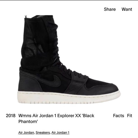 NIKE Wmnn's Air Jordan 1 Explorer XX | BRAND NEW Size 6.5 | Phantom Black - Picture 4 of 7